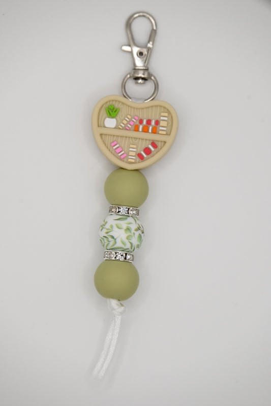 Bookshelf Heart Keychain