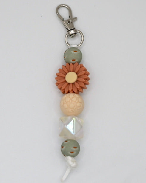 Floral Beaded Keychain