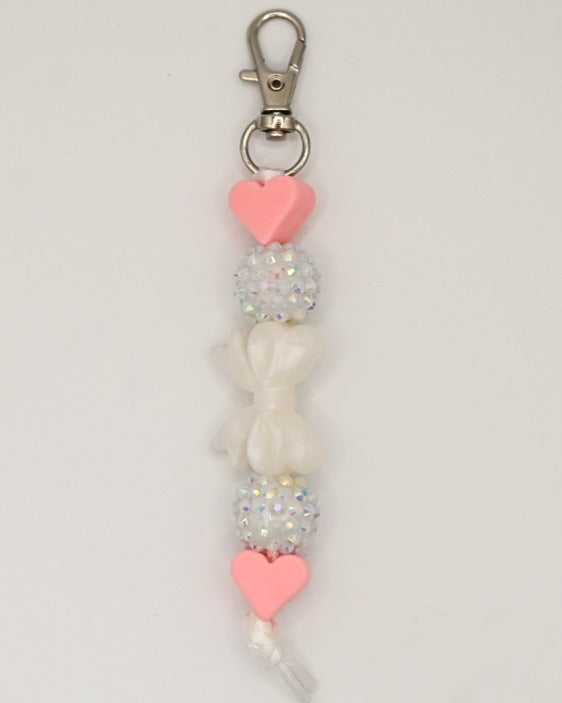White Bow Keychain