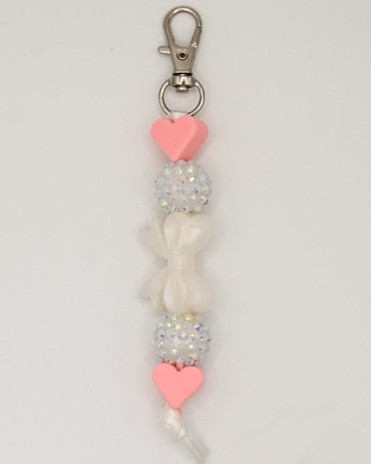White Bow Keychain